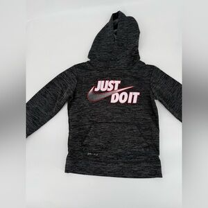 Nike Kids Black Hoodie with 'Just Do It' Graphic
